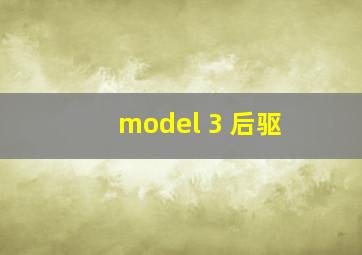 model 3 后驱